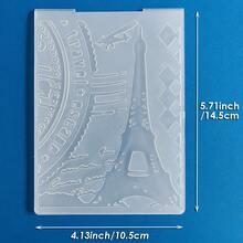 Embossing Plates For Card Making, Multi-Pattern Plastic Templates For Embossing, Featuring Bouquet, Hot Air Balloon, Eiffel Tower, Wood Grain And Leaf Patterns For Scrapbooking, Paper Craft & Album Handmade Decor - Hot Air Balloon - View 3