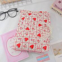 1 buah Kotak Pensil Motif Bunga Gaya Korea Warna Pink untuk Perempuan, Kotak Alat Tulis Siswa Kapasitas Besar dengan Penutup Kancing Jepret, Tas Penyimpanan Multifungsi - MultiWarna - View 7