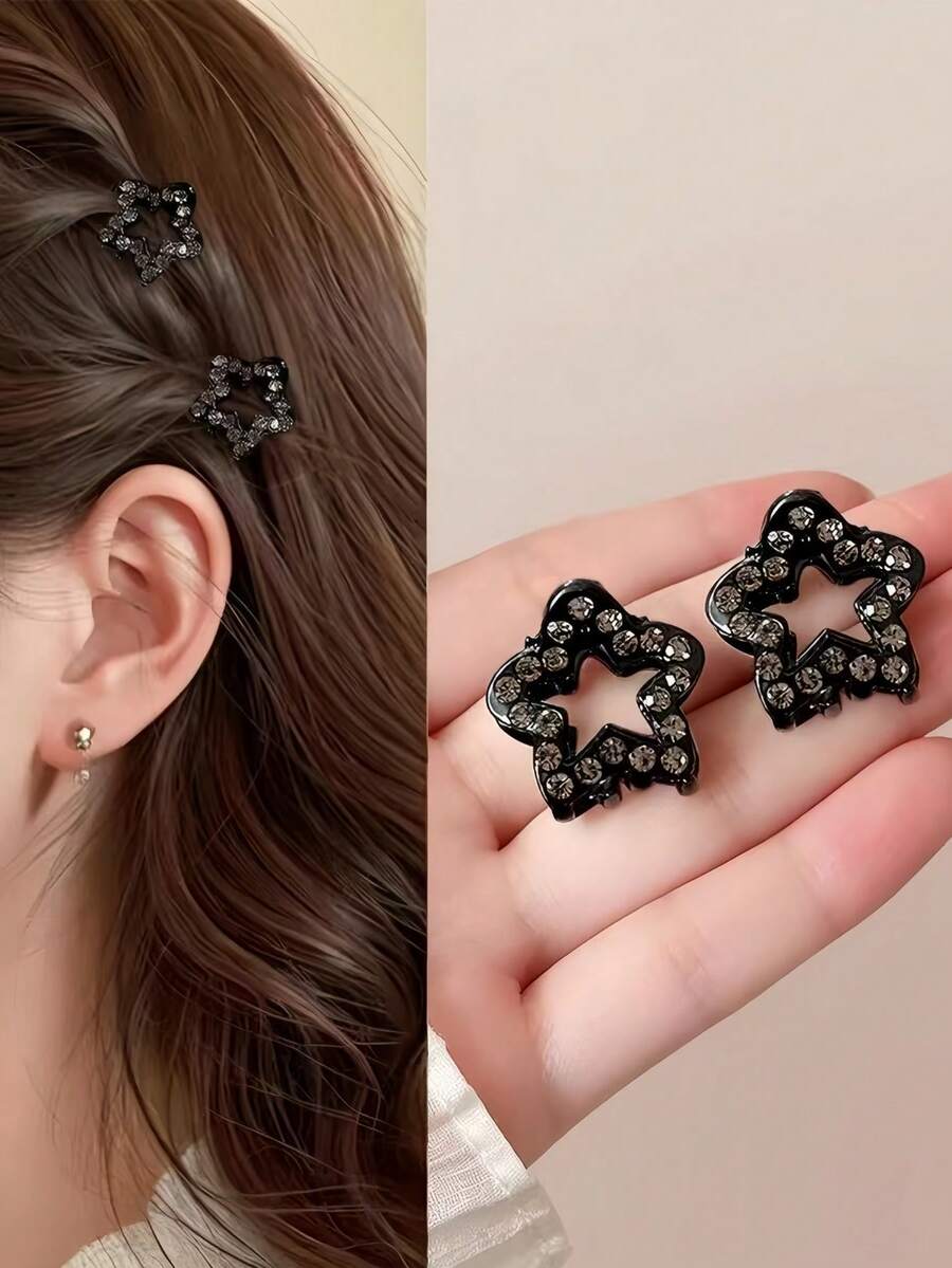 4pcs Women's Elegant Pearl Hair Clips, Exquisite Metal Small Claw Clips, Random Mixed Style, Daily Decoration Gift - Multicolor - View 1
