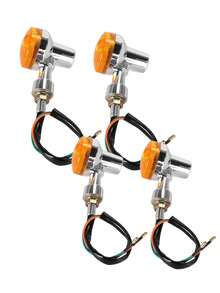GLANBERT 4 piezas de luces de motocicleta, utilizadas para funciones de dirección, frenado y estacionamiento, luces delanteras y traseras para modificación de motocicleta, luz de señal de giro pequeña universal retro Prince - señales de giro - Ver 9