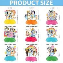 1set/9pcs Bluey Cartoon Honeycomb Centerpiece Table Decorations, Cute ...