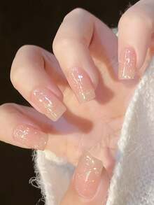 Christmas Semi Cured Gel Nail Strips, 20Pcs Long Lasting Salon Quality Wraps, Easy Apply & Remove Gel Nail Stickers With UV Light - Dusty Pink - View 5