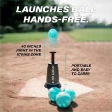 Baseball Hitting Trainer 1/3 Balls Included Auto Pop Up Hands-Free Auto Pop Up Trainer Portable Sports Tee Popper Solo Practice - Multicolor - View 5
