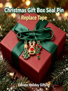 1 Piece Christmas Reindeer, Tree, And Candy Cane Safety Pin – Festive Brooch/Collar Pin For Holiday Sweaters, Gift Boxes, And Daily Party Wear - Multicolor - View 6