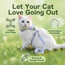 Cat Leash Anti-Escape Adjustable H-Shaped No-Choke Cute Angola Rabbit Style Outdoor Cat Rope - Baby Pink - View 3