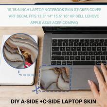 3pcs White & Gold Marble Pattern Laptop Stickers, Removable No-Residue PVC Decals, Waterproof Scratch-Resistant Laptop Protective Film, Includes 1 Screen Back Sticker + 2 Touchpad Side Stickers - View 8