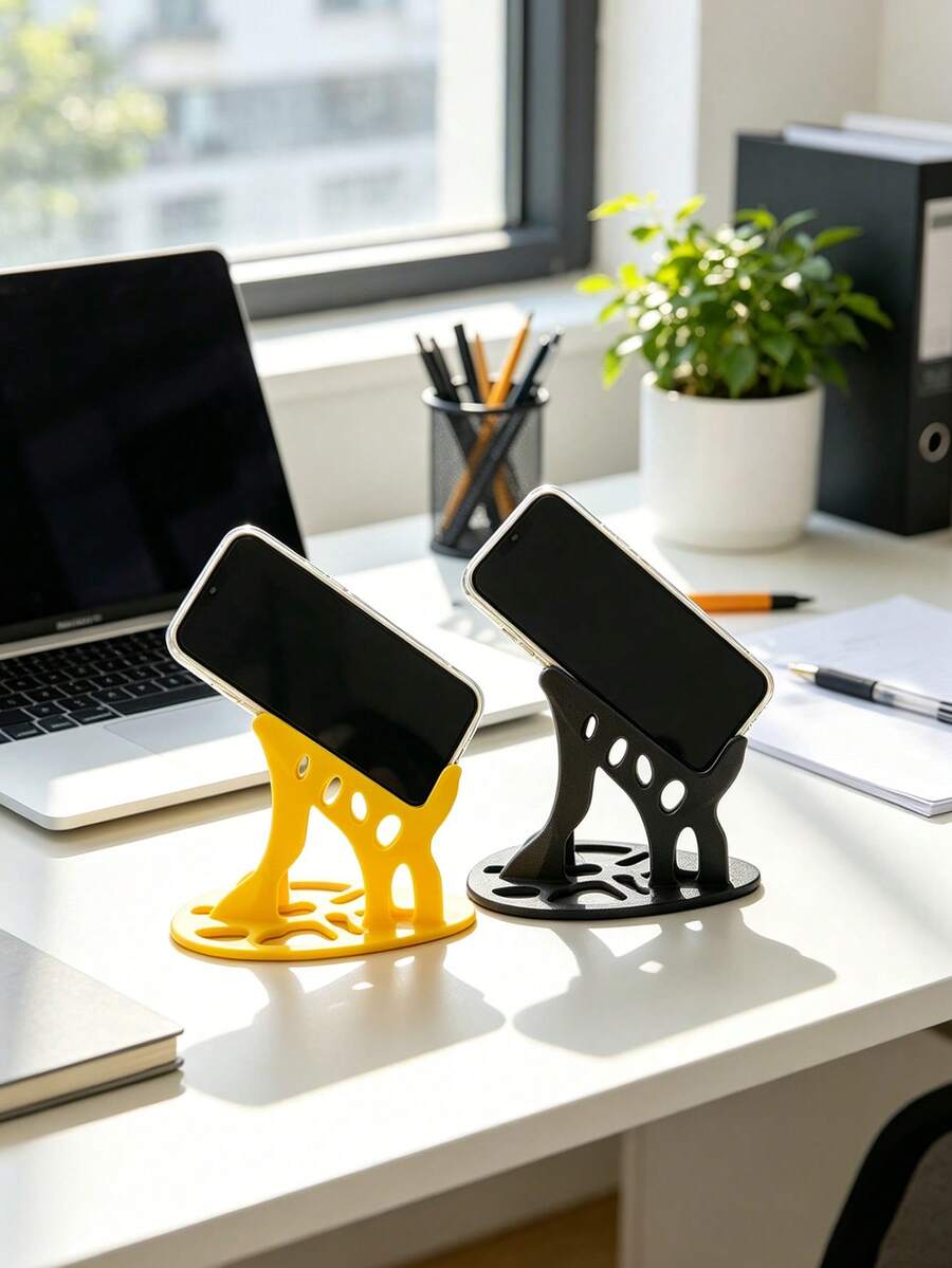 3D Printed Hollow Human Body Shaped Phone Stand, Creative Desktop Slouchy Phone/Tablet Holder Ornament - A - View 1