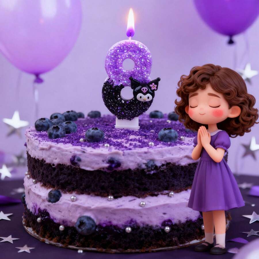 1pc Cute Cartoon Combination Birthday Candle Glitter 0-9 Number Cake Decoration Plug-In, Birthday Party Anniversary Dessert Table Decoration, Suitable For Birthday Party, Halloween, Christmas, Best Gift For Fans - Multicolor - View 1