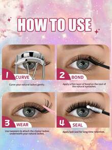 624 Cluster D Roll Large Capacity False Eyelashes, Naturally Thick Eyelash Clusters, Super Soft Individual Lashes, Delicate Cluster Lashes, 10D-100D Fluffy Lashes, Single Cluster Lashes, Soft And Lightweight, DIY Extensions, Halloween - D - View 9