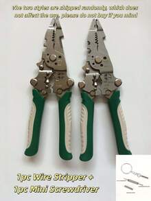 1pc Foldable Multi-Function Industrial Grade Electrician Wire Stripper - High Carbon Steel Durable Precision Tool, Supports Stripping, Cutting, Crimping, Essential For Electrical Repair Work And Home Electrician Use - Foldable Wire Strippers - View 14