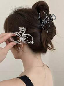 2pcs Gothic Spider Bone Hair Clip, Hollow Metal Spider Design Hair Clip With Teardrop Pendant, Punk Dark Style Women's Hair Accessory - Multicolor - View 5