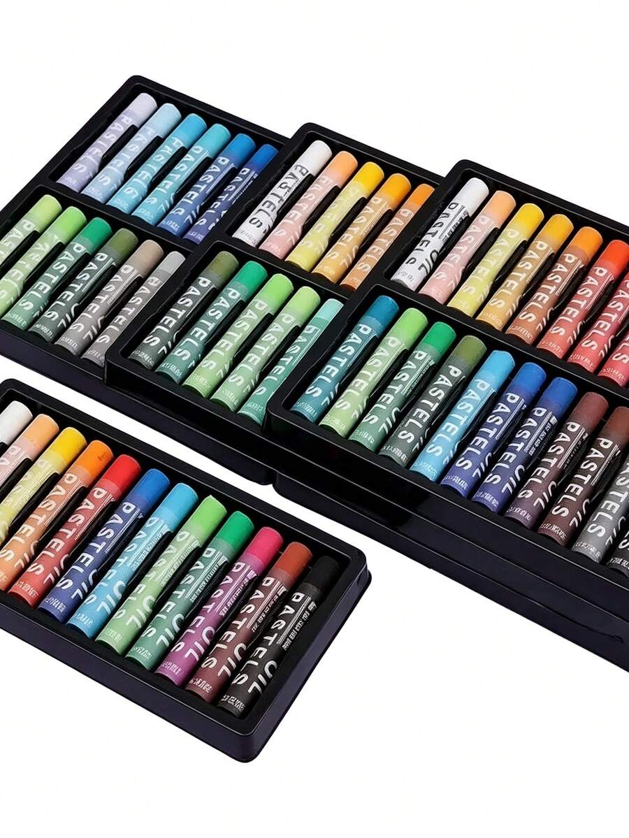12/24/36/48pcs Vibrant Oil Pastel Set, Rich And Smooth Texture, Suitable For Artists, Beginners And Students, Applicable For Painting, Sketching And Mixed Media Art, Inspiring Creativity, Summer Colored Pencils Oil Pastels - Sets - View 1