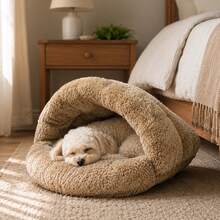 1pc Autumn/Winter Warm Slipper-Style Cat Bed, Semi-Enclosed Windproof Cave, One-Piece Thickened Insulated Cat Bed, All-Season Sleeping Pad For Cats And Dogs - Multicolor - View 3