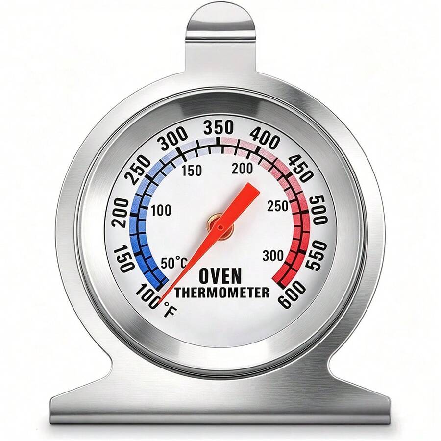 SOKANY Oven Thermometer 50-300℃/100-600℉ Large Range 430 Stainless Steel Heat-Resistant Glass Automatic Sensing Accurate Temperature Measurement Kitchen Baking Cooking Temperature Monitoring Tool Essential Kitchen Gadget - °C/°F Switchable - View 1