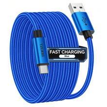 Cáp sạc nhanh USB-C mới nhất, cáp bện USB-C 100.58cm/201.17cm, tương thích với MacBook/ và các thiết bị khác - Màu xanh lam - Xem 1