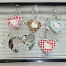 Hasbro 1PC Fashionable And Cute Cartoon Kity Cat Heart Mirror Keychain, A Unique Small Bag Accessory With A Sophisticated And Elegant Feel - A - View 4
