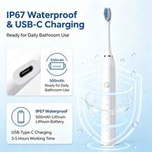 Electric Toothbrush, 500mAh Rechargeable Battery, Smart Timer, Compatible With Round Head Toothbrush, Home Dental Cleaner - Multicolor - View 9