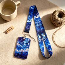 1 Piece Van Gogh Starry Night Print Lanyard With Card Holder, Aesthetic Art ID Badge Holder For Student Office Work, Unique Gift - Multicolor - View 2