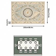1PC Palm Leaf Floral Pattern Faux Cashmere Machine Washable Area Rug, European Classical French Palace Luxury Vintage Rectangular Soft Carpet, Living Room Bedroom Home Decor, All Season, Aesthetic Home Decoration - Multicolor - View 16