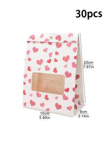 4pcs/15pcs/30pcs Christmas Themed Stand-Up Window Treat Bags, Thick White Card, Candy Biscuit Snack Holiday Gift Pouches - View 27