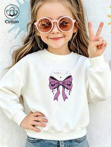 سويت شيرت أطفال بياقة دائرية، قصة واسعة، مطبوع عليه عبارة "Crespin Cute"، مناسب للعب في الهواء الطلق خلال فصلي الربيع والخريف - أبيض - مشاهدة 9