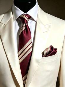 Burgundy With Gold Stripes