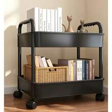 1pc Double-Layer Under Sink Storage Rack, ABS With Sliding Drawer Black Pull-Out Storage Shelf, Suitable For Kitchen, Bathroom, Laundry Room And Vanity Cabinet, Under Sink Storage Rack Double-Layer Sliding Cart For Cleaning Supplies, Toiletries, Detergents And Small Tools, Under Sink Storage Rack Maximize Small Cabinet Space Black Kitchen Storage Rack, No Tools Required Easy Installation Suitable For Any Home - Black - View 6