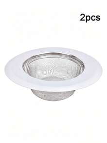 1/2/4pcs Shiny Silver Sink Strainer, Fine Mesh Captures Food Debris, Prevents Drain Clogging, Suitable For Kitchen Sink, Bathroom Basin, Easy To Clean Home Kitchen And Bathroom Accessories, Kitchen Accessories, Sink, Kitchen Decor And Accessories - Multi-color - View 10