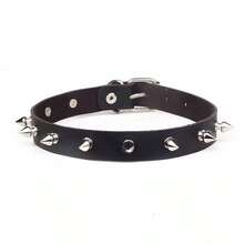 1pc Punk PU Leather Choker, Spiked & O-Ring Collar, Adjustable Buckle, Gothic Subculture Accessory For Party & Halloween Cosplay - Black - View 11