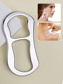INYUSUN 1pc Portable Practical Gua Sha Body Fascia Tool Back Massage Tool Fitness Muscle Relaxation Scraper - Silver - View 2