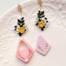 Asymmetrical Geometric Pattern Polymer Clay Cutting Molds, Arch, Asymmetrical Rectangle, Polygon, Water Drop Shaped Clay Cutting Molds, DIY Handmade Earring Pendant Brooch Making Tools, Compatible With Polymer Clay, 3D Printed, Clean Cut, Handmade Jewelry Floral DIY Craft Accessories - Geometric - View 9