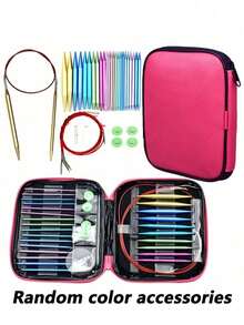 1 Set Perlengkapan Merajut Jarum Rajut Ergonomis Set Benang Rajut Berbagai Ukuran Alat Seni Merajut Buatan Tangan DIY untuk Pecinta Merajut dan Pemula - Beraneka warna - View 10