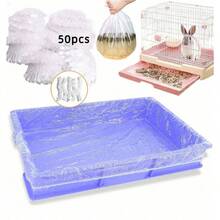 10/20/30/50/100pcs Stretchable Plastic Film Liners For Rabbit Cages, Pet Supplies, Leak-Proof Tray Pads, Disposable Urine-Absorbent Film - Suitable For Rabbit Cages, Pet Supplies And Tray Pads - Easy To Clean - Convenient And Time-Saving - Free Your Hands, Easily Say Goodbye To Poop Scooping - XL-50pcs - View 11