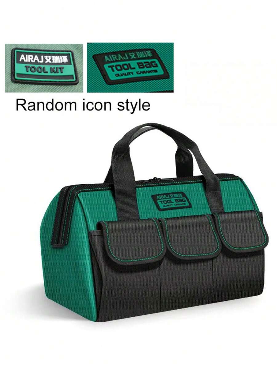1pc Heavy Duty Waterproof Tool Bag - Large Capacity Oxford Canvas, Wear-Resistant Electrician Tool Storage Organizer Bag With Multiple Compartments, Can Store Screws, Nails, Drill Bits And Other Tools.