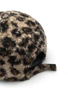 1pc Women's Curved Brim Baseball Cap, Vintage, Letter Rhinestone Metal Decoration, Faux Lamb Wool, Printed Pattern, Outdoor, Daily Wear - A - View 4