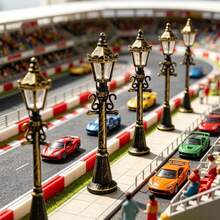 3pcs Vintage Mini Street Lamp Model, Nostalgic Street Scene Decor, Suitable For Desktop Layout And Photography Scene Decoration, No Electricity Required And No Lighting Effect - Street Light - View 2