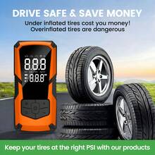 1PC Cordless 3X Faster Inflation 150PSI Portable Tire Inflator Air Compressor With Gauge & LED Light, Electric Air Pump For Car, Motorcycle, Bicycle And Ball - Wireless - View 10