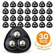 30PCS Self Adhesive Mini Caster Wheels, 360° Rotating Furniture Rollers, Heavy Duty Universal Moving Wheels For Storage Boxes, Cabinets And Household Items - 30PCS Black - View 1