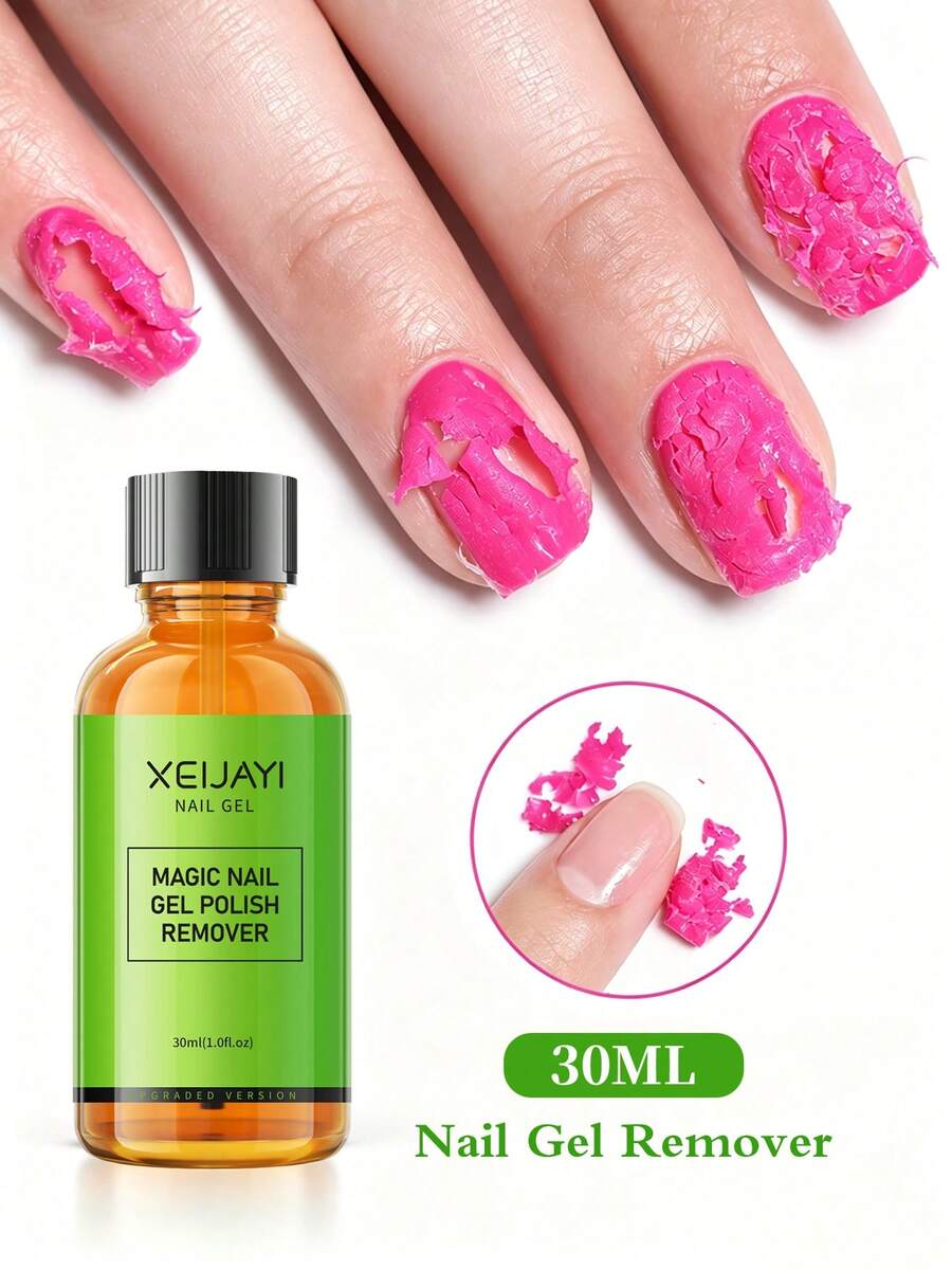 XEIJAYI 1件 30ml 凝膠指甲油卸除液，浸泡式 UV/LED 指甲油卸除液，適用於沙龍與居家 DIY 美甲