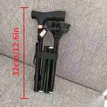 可折疊登山杖 防滑多功能 便攜輕量鋁合金通用行走杖 可調高度 - 黑色 - 查看 10
