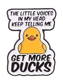 QIHOO 1PC Cute Cartoon Duck Enamel Pin Funny Slogan Brooch Clothing Backpack Accessory Gift - Multicolor - View 10