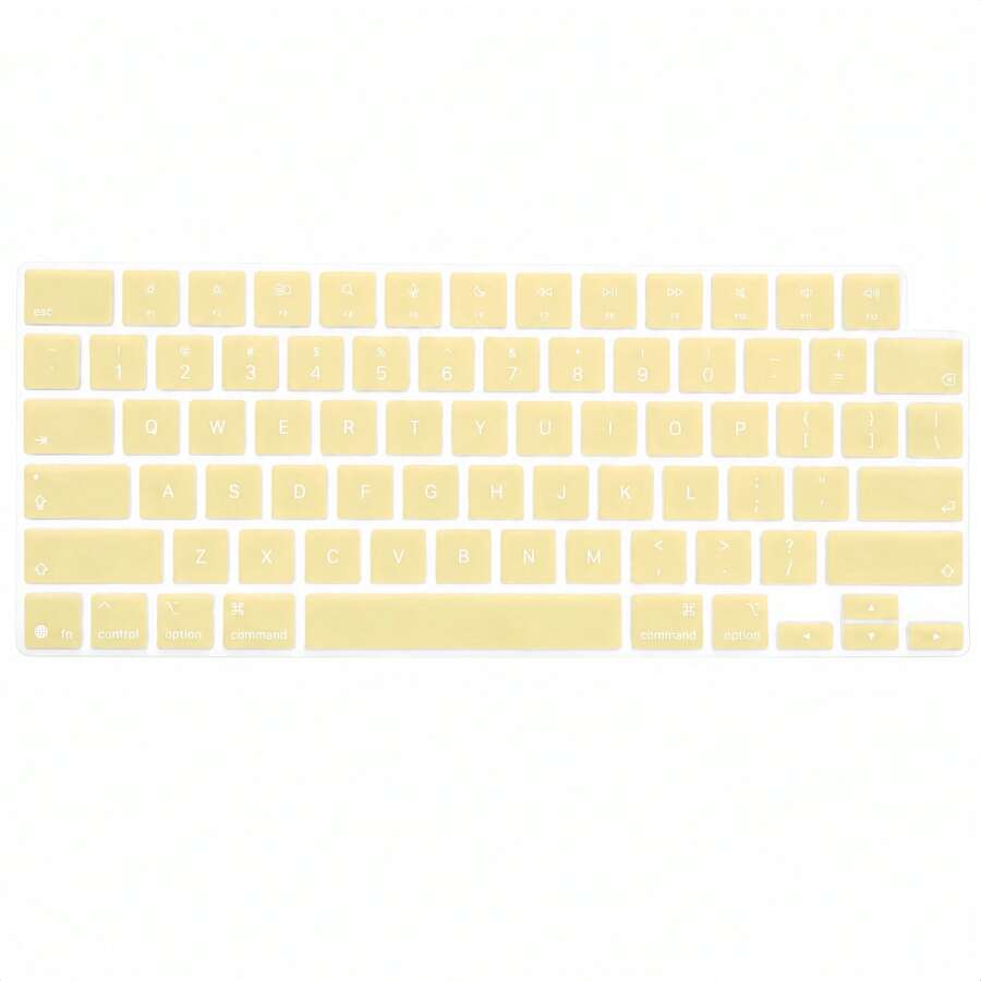 Silicone Keyboard Film For MacBook Neo 13 A3404 Light Yellow Keyboard Cover For MacBook Pro 14 16inch Laptop Keyboard Protective Film For MacBook Air 13.6 M2 M3 M4 M5 Air 15.3,Reusable And Washable Fresh Style Film,Suitable For Students,Birthday Gift - View 1