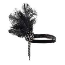 1pc 1920s Flapper Headpiece Feather Headband Accessory Roaring Headpieces Great Gatsby Headpiece - A - View 7