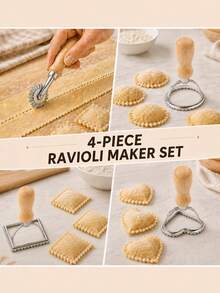 1pc Family Cookie Cutter Set With Wooden Handles – Heart, Star, Triangle Molds For Baking, Great Party Decor - Multicolor - View 6