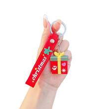 2PCS Creative Christmas Keychain - 3D Cartoon Pendant Santa Claus Snowman Reindeer Gift Doll Machine Gift Keychain - A - View 4