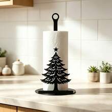 1pc Christmas Tree Hollow Iron Art Kitchen Paper Towel Holder,Desktop Christmas Decoration, Suitable For Home Kitchen Countertop Storage, Sturdy And Elegant, Universal Golden/Black Model - Multicolor - View 8