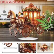 1pc 2D Flat DIY Diamond Painting Kit - Christmas Carriage - A - View 4
