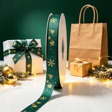 10 Yards/Roll Christmas Gift Party Baking Box Decoration Sealing Ribbon, Woven Ribbon Packaging Decoration Ribbon Bow Foil Stamped Ribbon, Premium New Style - View 13