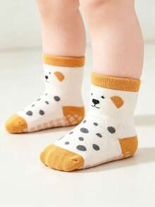 5 Pairs Cartoon Dot Grip Socks For Kids, Anti-Slip Breathable Toddler Socks, Cute Animal Design, Anti-Fall Walking Socks For Boys And Girls - Multicolor - View 2