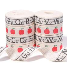 5 Yards/Roll 16mm White Printed Pure Cotton Ribbon, Thickened Cotton Apple Letter Colorful Printed Ribbon For Party, Birthday, Wedding, Flower, Gift Packaging - View 6
